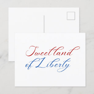 Minimal Sweet Land of Liberty 4th of July America Postcard