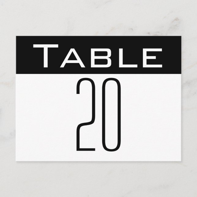 Minimal Table Number Postcard (Front)