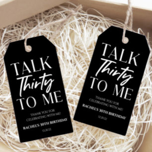 Minimal Talk Thirty To Me 30th Birthday Favour Gift Tags
