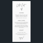 Minimal Tall Menu Wedding Classic Meal Card G400<br><div class="desc">Our tall paper menu card is perfect to let your guests know which meal options are available at your wedding or event. This item is part of our Gwen wedding invitation suite G400,  please visit our store to view the collection of coordinating items.</div>