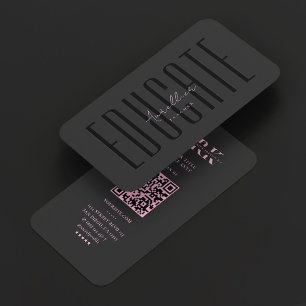 Minimal Teacher Mentor Coach Pink Black Business Card
