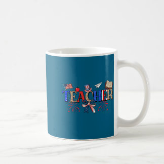 Minimal Teacher Patriotic 1776 Independence Day Coffee Mug