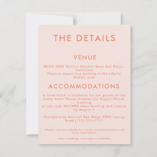 Minimal Teal Wedding Details Invitation