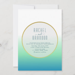 Minimal Teal Wedding Invitation