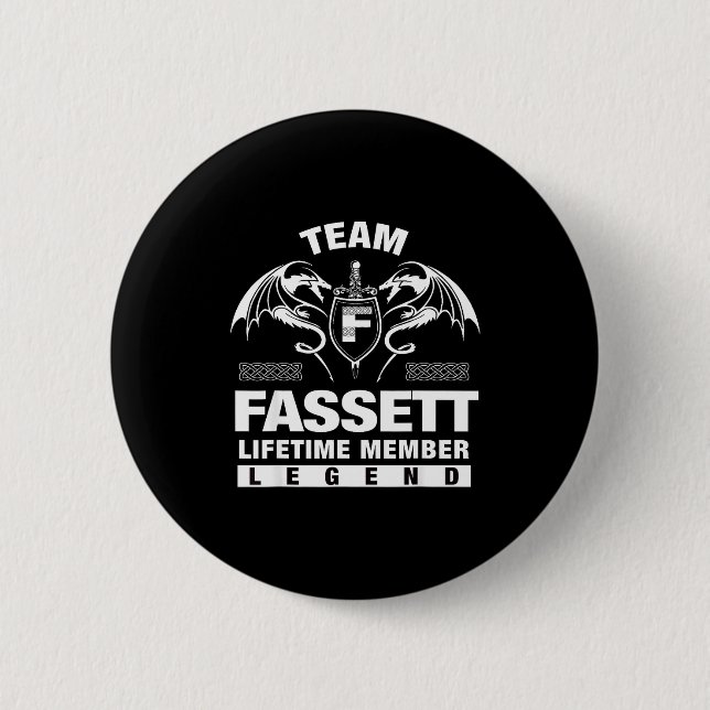 Minimal Team Fassett Lifetime Member Gift 2 Inch Round Button (Front)