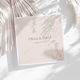 Minimal Terracotta Botanical Wedding Napkin