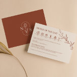 Minimal Terracotta Burnt Orange Wedding Timeline Enclosure Card<br><div class="desc">Minimalist Terracotta Burnt Orange Wedding Timeline Enclosure Card. Monogram at the back.</div>