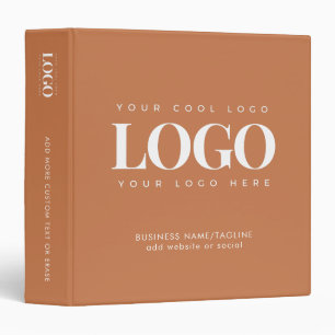 Minimal Terracotta Business Company Custom Logo Binder