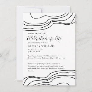 Minimal Text Celebration of Life  Invitation