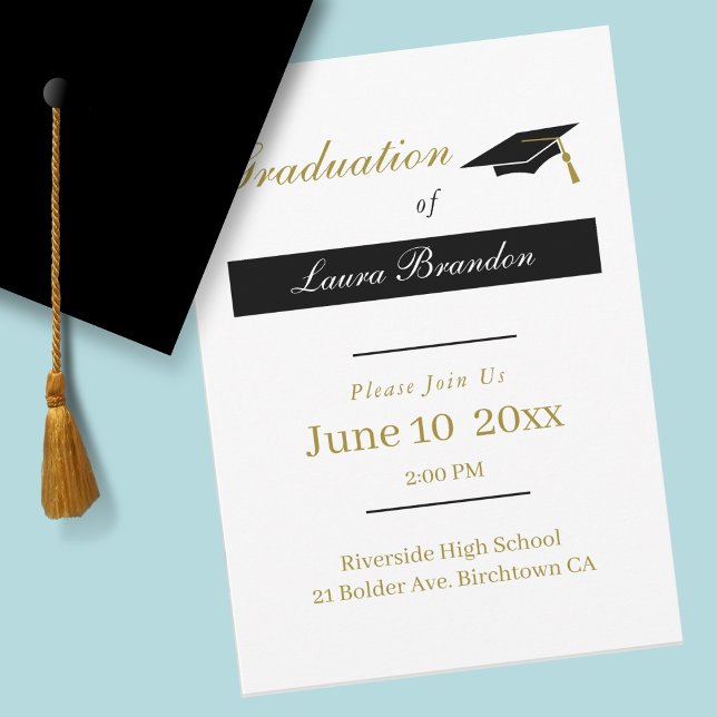 Minimal Text Graduation Invitation (Creator Uploaded)