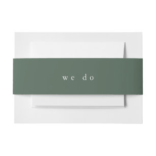 Minimal Text Message We Do Invitation Belly Band