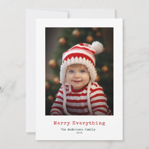 minimal text modern christmas photo holiday card