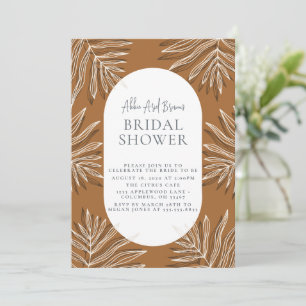 Minimal Text Script Boho Bridal Shower Invitation
