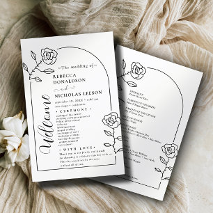 Minimal Text Script Wedding Program