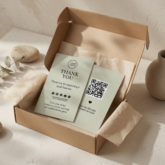 Minimal Thank You Insert Card with QR Code