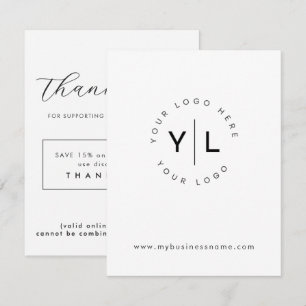 Minimal Thank You Insert Discount Card