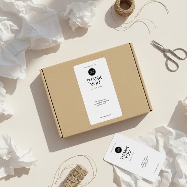 Minimal Thank You Shipping Label with Logo  (Creator Uploaded)