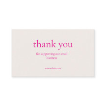 Minimal Thank You Small Business Card Dusty Rose P