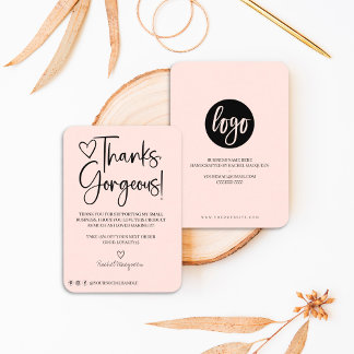 Minimal Thanks Gorgeous Script Customer Thank You Business Card