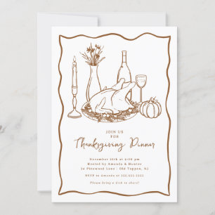 Minimal Thanksgiving Dinner Invitation