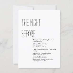Minimal The Night Before Invitation