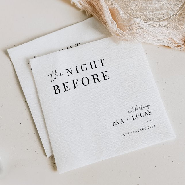Minimal The Night Before Rehearsal Dinner Napkin (Creator Uploaded)