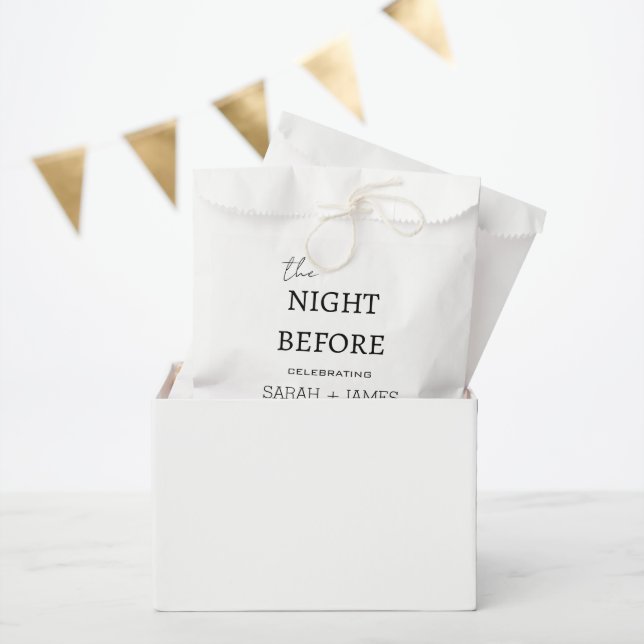 Minimal The Night Before Rehearsal Dinner Wedding  Favour Bag (Party)