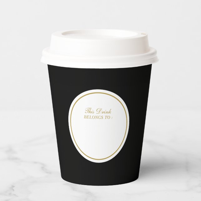 Minimal This Drink Belongs to Custom Name Party Pa Paper Cups (Front)