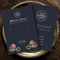 Minimal Thorn Rose Gothic Blue Earring Display