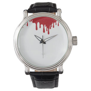 Minimal Tomato Red Drip Custom Watch