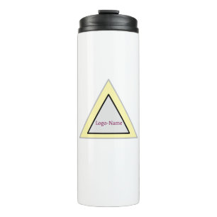 Minimal Triangle Logo Design Thermal Tumbler