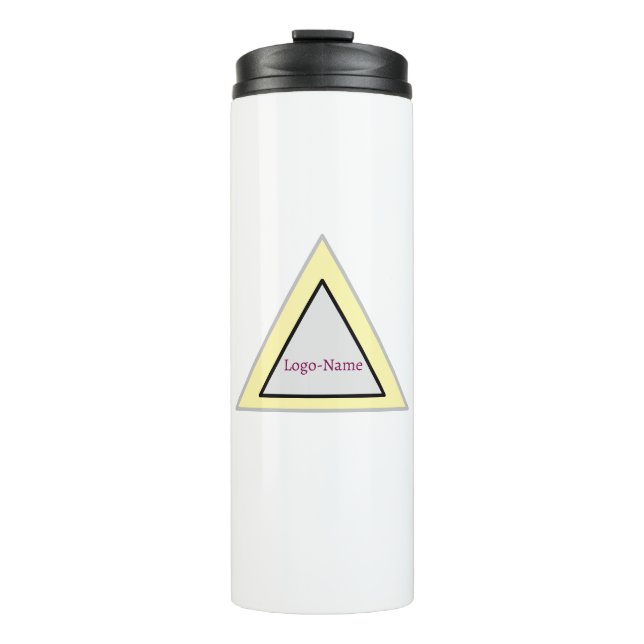 Minimal Triangle Logo Design Thermal Tumbler (Front)
