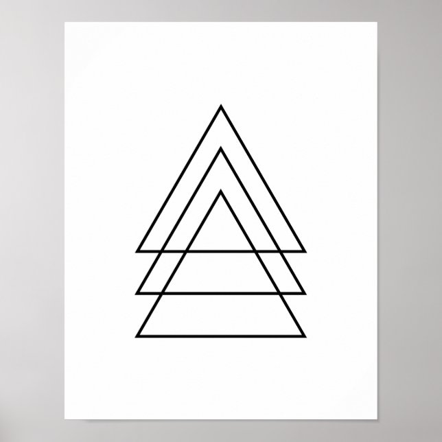 Minimal Trio Of Triangles Poster (Front)