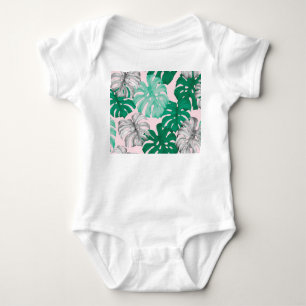 Minimal Tropical Monstera Duo-Tone Baby Bodysuit