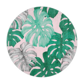 Minimal Tropical Monstera Duo-Tone Cutting Board