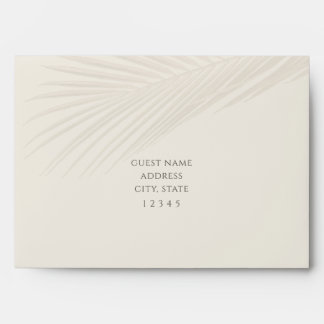 Minimal Tropical Palm Leaf Boho Beach Wedding Envelope