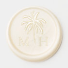 Minimal Tropical Palm Tree Monogram Wedding
