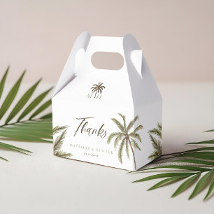 Minimal Tropical Watercolor Palm Tree Boho Wedding Favor Box