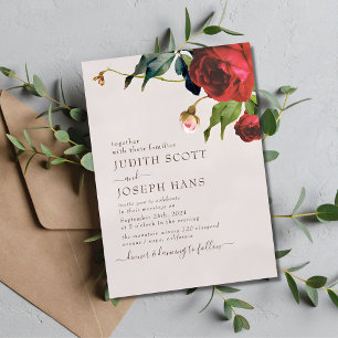Minimal Turkish Rose Wedding Invitation Template