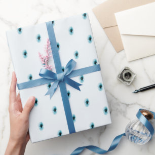Minimal Turquoise Flower Wrapping Paper