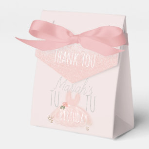 Minimal Tutu Girl's Birthday Turning Two Glitter  Favor Box