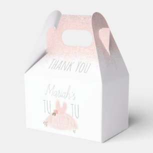 Minimal Tutu Girl's Birthday Turning Two Glitter  Favor Box