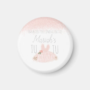 Minimal Tutu Girl's Birthday Turning Two Glitter   Magnet