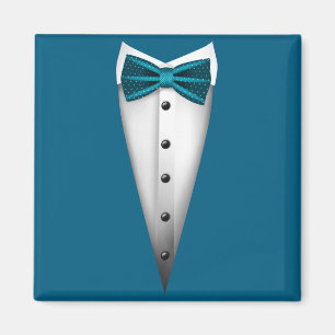 Minimal Tuxedo Bowtie For Funny Wedding Magnet