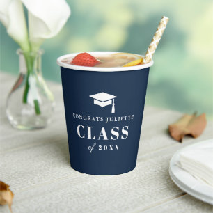 Minimal Type Graduation Party Paper Cups