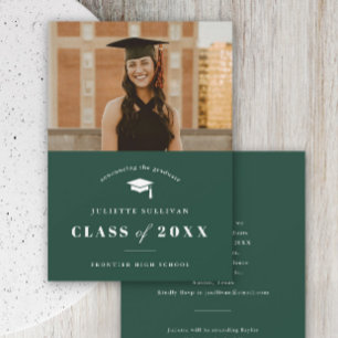 Minimal Type Photo Graduation Party Invitation
