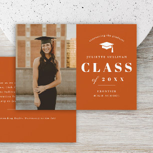 Minimal Type Photo Graduation Party Invitation