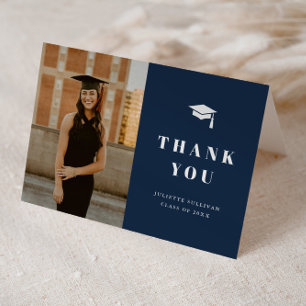Minimal Type Photo Graduation Party Thank You Card