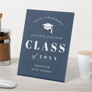 Minimal Type Photo Graduation Welcome Pedestal Sign