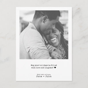 Minimal Typewriter Merry Christmas Photo Holiday Postcard